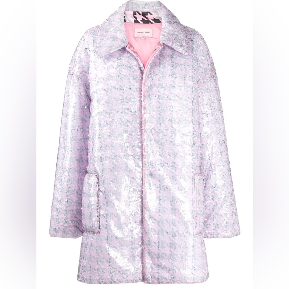 Natasha Zinko
oversized sequinned houndstooth print coat